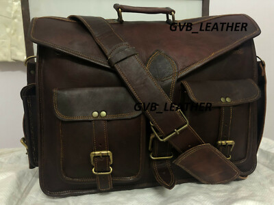 Mens Genuine Vintage Leather Messenger Best Bag Shoulder Laptop Briefcase  Bags