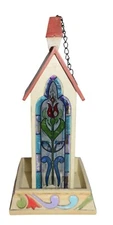 Jim Shore Country Chapel Bird Feeder Church Stained Glass Outdoor Living 2012