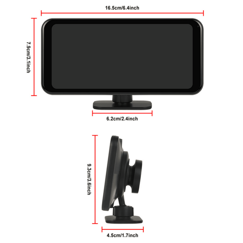 6.25in Car DVR Dash Cam Monitor 4K Wireless Carplay Android Auto W/Rear Camera - Picture 4 of 24
