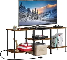 Small TV stand for living room, farmhouse style TV media entertainment center