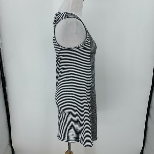 Splendid Linen Stripe Tank Dress S Small Gathered Back Silhouette Contrast ALine - Picture 3 of 9
