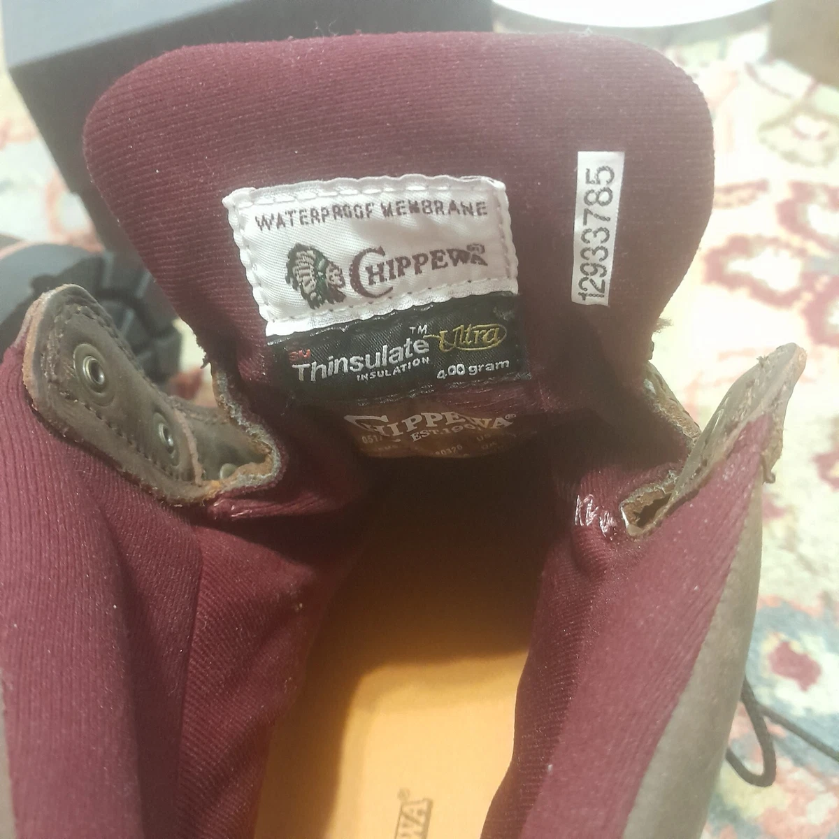 NEW CHIPPEWA BOOTS 13E 25203 insulated Waterproof usa made 6 inch