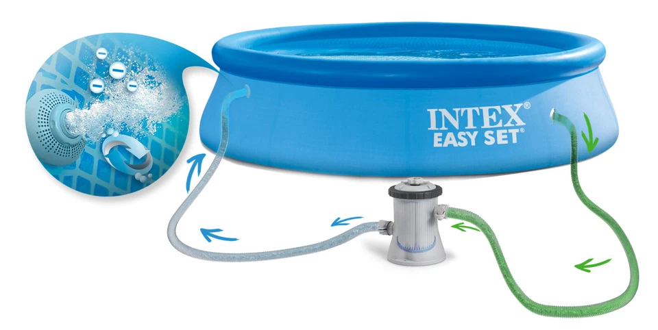 INTEX 3 in 1 Quick Up Pool Easy Set Gartenpool Schwimmbecken 244x61 cm mit Pumpe - Bild 4 von 4