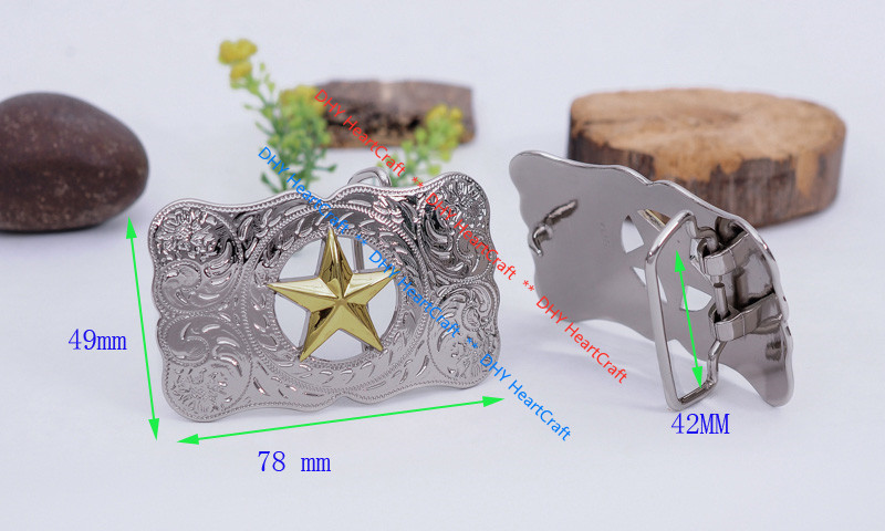 WESTERN COWBOY COWGIRL SLIVER GLOD TEXAS RANGER STAR RODEO TROPHY BELT BUCKLE