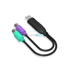 Female to USB Male Dual PS/2 PS2 Cable Adapter Converter For Keyboard Mouse-