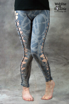 WEAVE LEGGINGS Pixie Fairy Psytrance Festival Hippy Goa Lycra Cyber Clubbing 