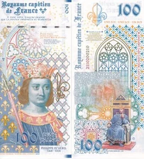 FRANCE 100 FRANCS 2020 Private Issued PHILIP IV LE BEL 1268-1314 Fantasy