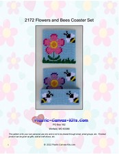 Flowers and Bees Coaster Set-Plastic Canvas Pattern or Kit