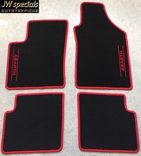 Autoteppich Fußmatten für Fiat 500 C Abarth Cabrio  schwarz rot 4teilig Velours