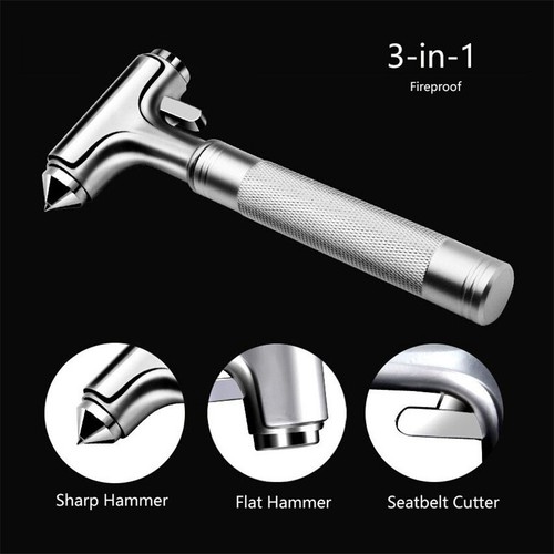 Metal Car Safety Hammer Seat Belt Cutter Emergency Escape Window Glass Breaker - Picture 2 of 12