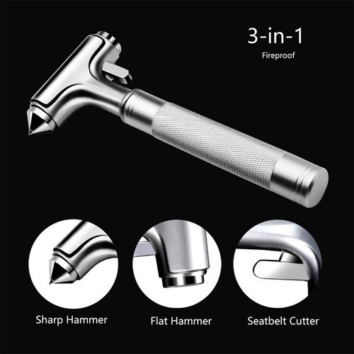 Metal Car Safety Hammer Seat Belt Cutter Emergency Escape Window Glass Breaker - Picture 1 of 12