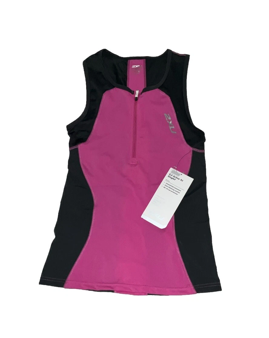 Débardeur 2XU Perform Tri Singlet – Femme – Taille L – Noir/Menthe – Neuf