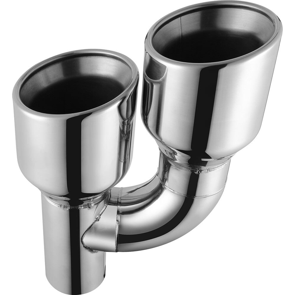 Pair Slant Cut 2.5" In 4" Out Exhaust Tips Dual Wall Weld-on For Dodge Charger