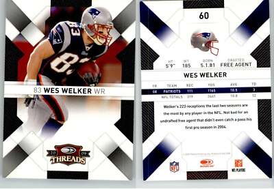 Wes Welker 2009 Donruss Threads #60 Patriots