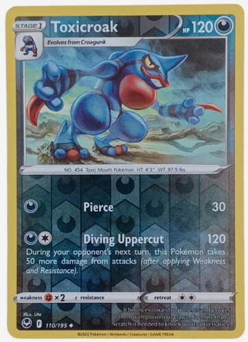 Pokemon - Toxicroak - 110/195 - Reverse Holo - Silver Tempest - NM/M