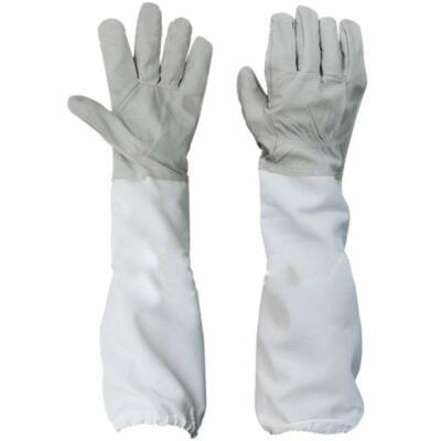 1Pair Anti-bee Gloves Thick Sheepskin Beekeeping Equipment White