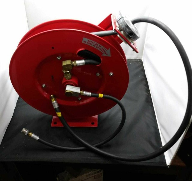 Vintage Lincoln HeavyDuty Oil Lubrication Reel Assembly W /Hose For