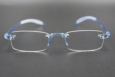 TR90 Ultralight Reading Glasses Mens Women Rimless Reader 0.50 4.00 Blue