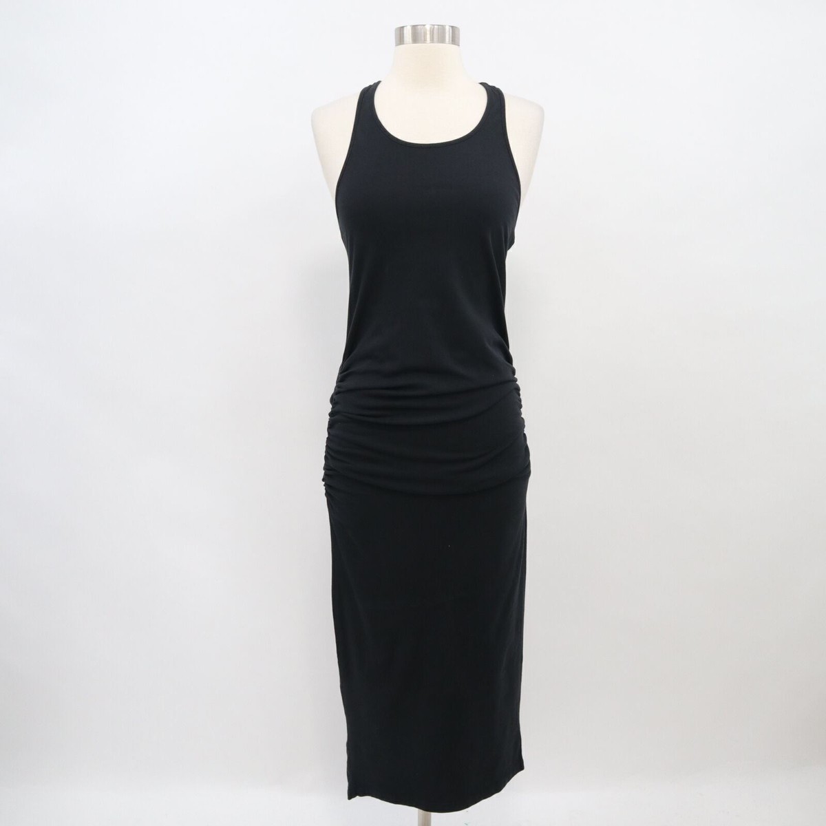 Michael Stars Midi Dress Womens L Large NEW Black Racerback Sleeveless  Stretch | eBay