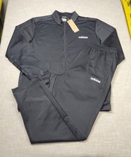 ADIDAS Tracksuit Jacket  Pants Set 2XL Mens Black White Basic Essentials Zip