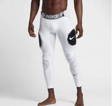 Nuevo con etiquetas Nike Hombres Hyperstrong Placa Dura Fútbol Medias Pantalones Blancos 838328-100 $125