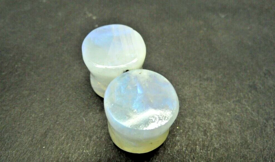 Natural Rainbow Moon Stone Earring Ear Gauge & Plugs Earring Best Body Jewelry - Image 4 of 4