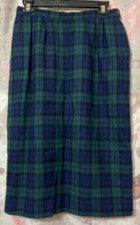 PENDLETON Vintage Women 100 Virgin Wool Authentic Black Watch Tartan Skirt Sz10