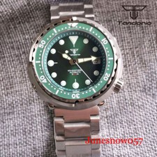 Diver 30bar Men Watch Light Green Dial Japan NH35A Automatic Wristwatch Sapphire