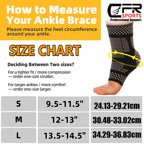 Copper Ankle Sport Foot Wrap Support Brace Compression Achilles tendonitis Sport - Picture 2 of 19
