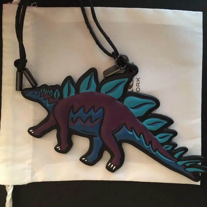 Coach Rexy Keychain Charm Dinosaur Lexi Stegoe Leather Stegosaurus