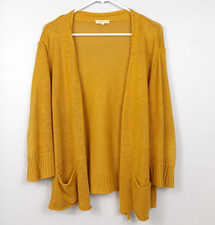 EILEEN FISHER Open Front Knit Cardigan Pockets