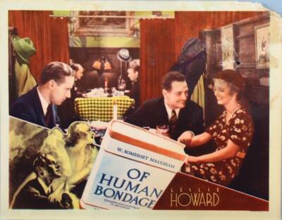 Of Human Bondage Lobby Card Leslie Howard Reginald Denny Bette Davis Old Photo