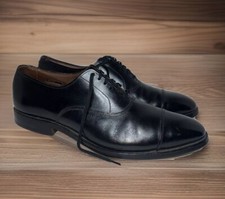 Allen Edmonds Sz 11 C Park Avenue Black Leather Cap-Toe Dress Shoes Wedding Mod