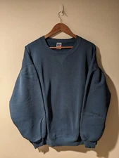 Vintage 90s Russell Athletic Blank Essential Blue XX-Large Sweatshirt