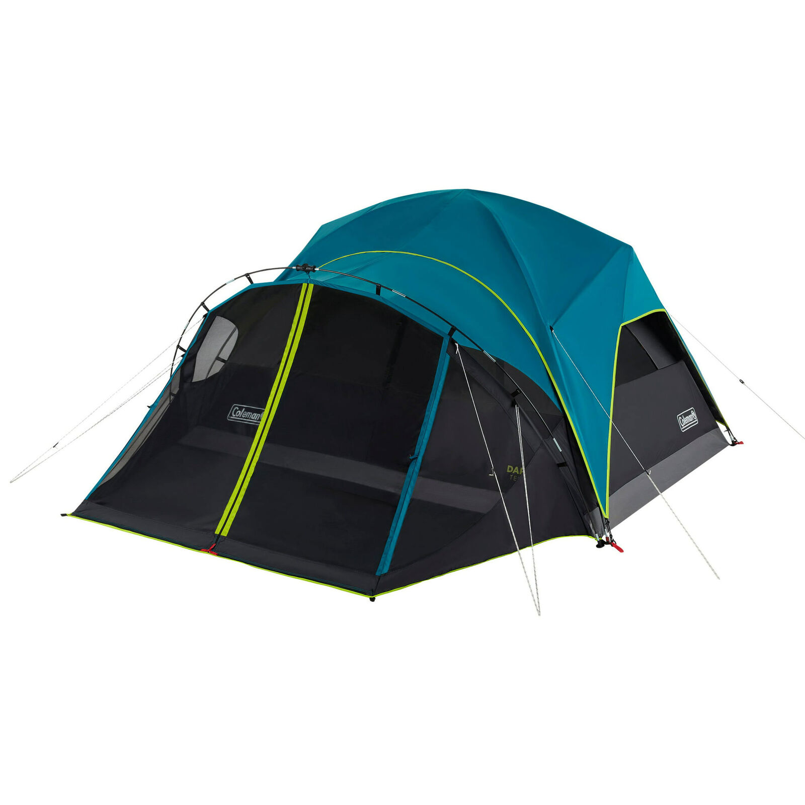 Coleman 4 Person Dark Room Dome Camping Tent with Screen Room, Blue (Used)
