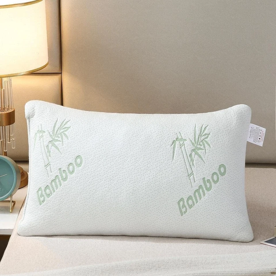 Bamboo Memory Foam Pillow Head Neck Back Support Bamboo Pillow Antiallergy - Image 2 of 4