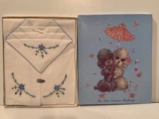 Vintage Set bestickte Taschenteifs