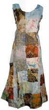 Indonesian Batik Patchwork Hippy Maxi Long Dress S M L XL 10 14 16 18 Fair Trade