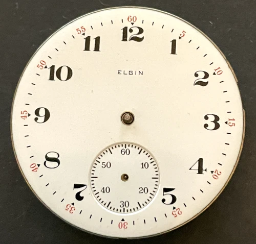 Antique 1918 Elgin Grade 291 Pocket Watch Movement Parts Good Balance 16s 7j USA