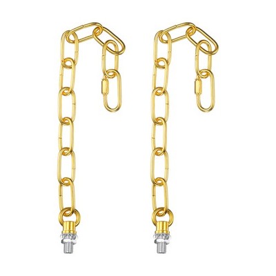 2 Pcs 1 ft Light Fixture Chain Metal Looping Link Up to 110 lbs Gold Tone