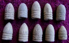 (10) CIVIL WAR DROPPED/UNFIRED .58 CALIBER BULLETS (SHILOH)
