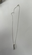 Collana ciondolo argento sterling 925 barra lunga pietre chiare donna vintage