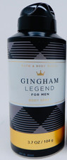 BATH  BODY WORKS GINGHAM LEGEND MEN'S COLLECTION BODY SPRAY 3.7 oz NEW