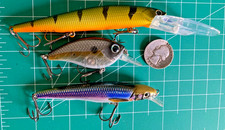 LOT 3 LUNKERHUNT LIVE TARGET CRANKBAITS LURES DEEP DIVING JERKBAIT RATTLES PERCH