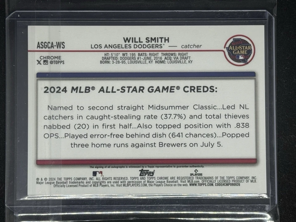 2024 Topps Chrome Orange Auto Refractor Will Smith!! 🔥 ASG!! HOT! /25 - Image 2 of 4