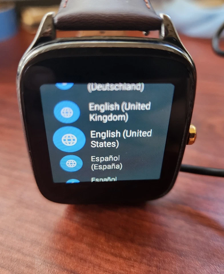 ASUS ZenWatch 2 WI501Q 45 mm Smartwatch – Gunmetal / Leather Brown – Boxed - Image 3 of 4