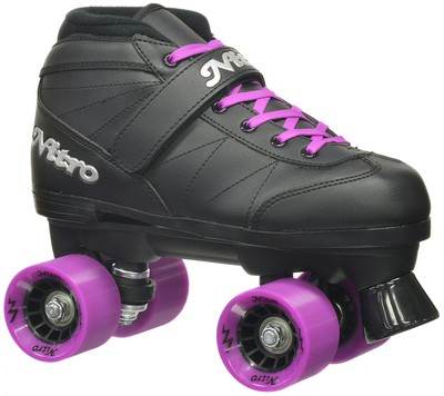 Super Nitro Purple Quad Speed Skates, Adult 6, Black/Purple