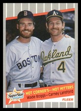 1989 Fleer #633 Hot Corner's -- Hot Hitters (Wade Boggs / Carney Lansford)