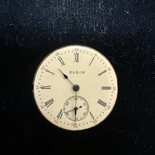 Vintage Elgin pocket watch movement  Dial not running Parts Or Repair only 