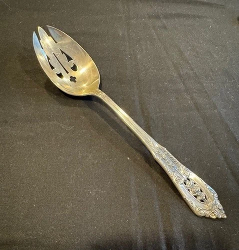 Large Wallace Rose Point Sterling Silver Pierced Tablespoon 8 3/8"  62.79 gr